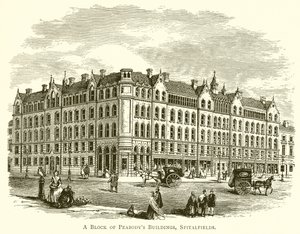 Blocket av Peabodys byggnader, Spitalfields av English School
