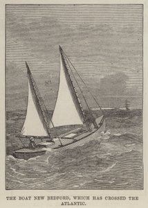 Båten New Bedford, som har korsat Atlanten (gravyr) av English School