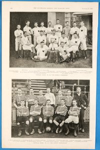 Bombay Gymkhanas och The London Caledonians, fotbollslag med i The Illustrated Sporting and Dramatic News, 21 november 1891 av English School