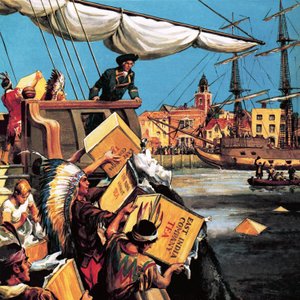 The Boston Tea Party (litografi) av English School