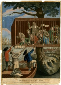 The Bostonians i nöd, 1774 av English School