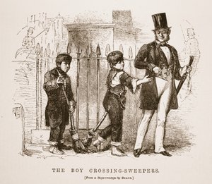 The Boy-Crossing Sweepers, från daguerreotypi av Richard Beard, illustration från London Labor och London Poor av Henry Mayhew, pub. 1862 av English School
