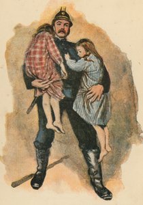 Den modige brandmannen (färglitografi) av English School