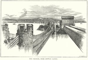 Broarna, från Conway Castle (gravyr) av English School