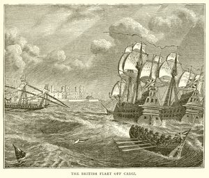 Die britische Flotte vor Cadiz von English School