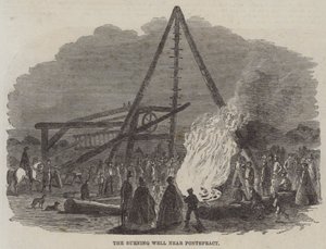 The Burning Well nära Pontefract (gravyr) av English School