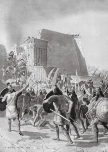 Assyriernas erövring av Memphis (lito) av English School