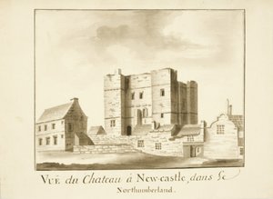 The Castle, Newcastle upon Tyne (bläck & penna på papper) av English School