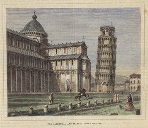 Katedralen och det lutande tornet i Pisa av English School