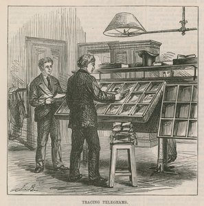 Central Post Office Telegraph Establishment: Spårningstelegram av English School