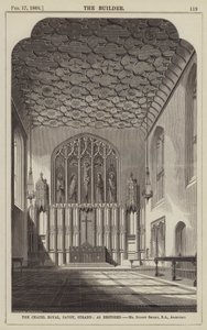 The Chapel Royal, Savoy, Strand, som restaurerat, Mr Sydney Smirke, RA, arkitekt (gravyr) av English School
