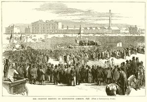 Chartistmötet på Kennington Common, 1848 av English School