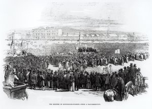 Chartistmötet på Kennington Common, april 1848 av English School