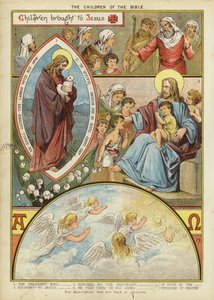 Bibelns barn: Barn förda till Jesus (chromolitho) av English School