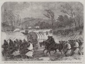 Inbördeskriget i Amerika, misslyckat försök från Army of the Potomac att korsa Rappahannock den 20 januari (gravyr) av English School