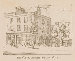 Clownen mittemot Sadlers Wells, London av English School