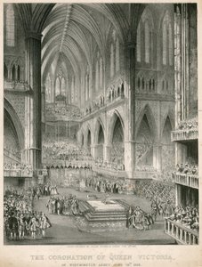 Drottning Victorias kröning i Westminster Abbey, 28 juni 1838 av English School