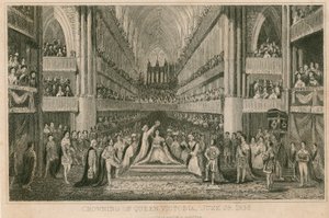 Drottning Victorias kröning i Westminster Abbey, 28 juni 1838 av English School