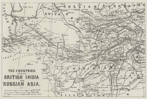 Länderna mellan Brittiska Indien och Ryska Asien (gravyr) av English School