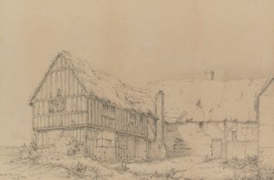 Court Lodge i East Farleigh, nära Maidstone, ca 1874 (penna) av English School