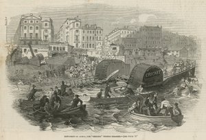 Die Explosion des Dampfschiffs Cricket von English School