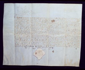 Dödsdomen för Thomas Howard, 4:e hertigen av Norfolk, undertecknad av drottning Elizabeth I, 1572 (bläck på veläng) av English School