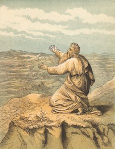 Moses död (färgad gravyr) av English School