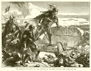 The Defense of Malta by the Knights of St. John mot turkarna 1565 av English School