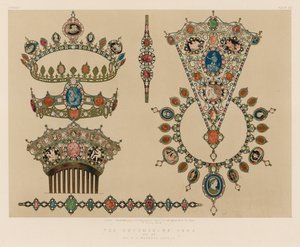 The Devonshire Gems uppsättning av Mr C F Hancock, London av English School