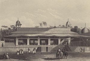 Dewas Khan, eller Audienssalen, Delhi-palatset (gravyr) av English School