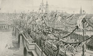 Diamond Jubilee Procession som korsar London Bridge av English School