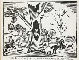 The Distressed Child in the Wood, eller The Cruel Unkle, illustration från Chap-books of the artonde århundradet av John Ashton, pub. 1882 av English School