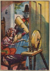 Hunden som snurrar (färglitografi) av English School