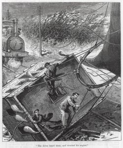 "Der Fahrer hörte sie und setzte seine Maschine zurück" (Gravur) von English School