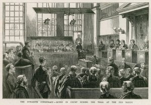 The Dynamite Conspiracy, scen i rätten under rättegången vid Old Bailey av English School