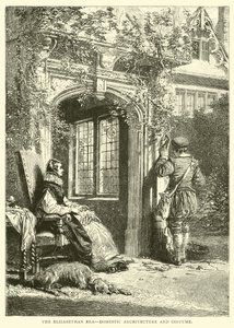 Elizabethan Era, inhemsk arkitektur och kostym av English School