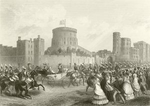 Fransmännens kejsare och kejsarinna på Windsor Castle av English School