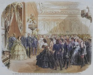 Kejsaren av Ryssland vid balen som gavs av greven och grevinnan de Morny i St Petersburg (gravyr) av English School