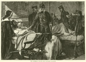 Kejsaren besökte sina skadade soldater, maj 1871 av English School