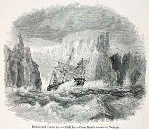 Erebus och terrorn bland isberg av English School