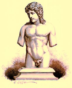 The Eros of the Vatican, staty i Vatikanen, illustration från History of Rome av Victor Duruy, publicerad 1884 (digitalt förbättrad bild) av English School