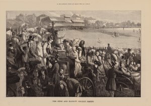 Cricketmatchen mellan Eton och Harrow (gravyr) av English School