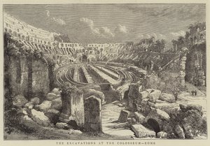 Utgrävningarna vid Colosseum, Rom (gravyr) av English School