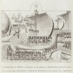Expeditionen av Afrika, genomförd av hertigen de Bourbon, som general i chef, med flera andra engelska och franska riddare, på genuesernas bön av English School