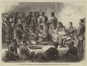 Expeditionen till Abessinien, Sir Robert Napier underhållen av prinsen av Tigre (gravyr) av English School
