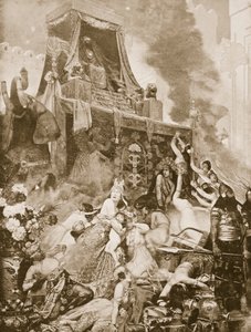 The Fall of Nineveh, illustration från Hutchinsons History of the Nations, c.1910-15 av English School