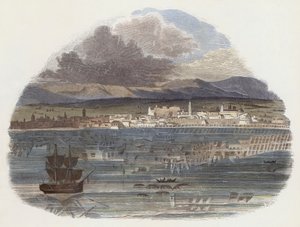 Fata Morgana (färgad gravyr) av English School