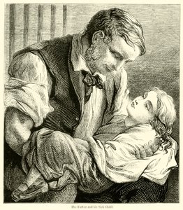 Fadern och hans sjuka barn (gravyr) av English School