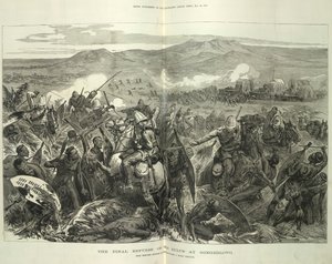 The Final Repulse of the Zulus at Ginghilovo, från skisser tillhandahållna av överstelöjtnant J. North Crealock. Illustration från 