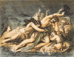 The Flood (färgad gravyr) av English School